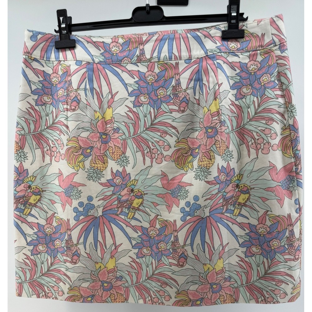 NWT Talbots Tropical Parrot Floral pencil Mini Skirt Size 16 pastel Resort - Picture 3 of 8